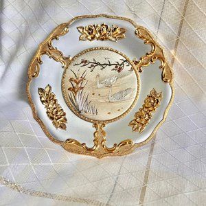 Sakura Japanese Musical Plate, Vintage Japanese Decor, Swan Decor, Music Box